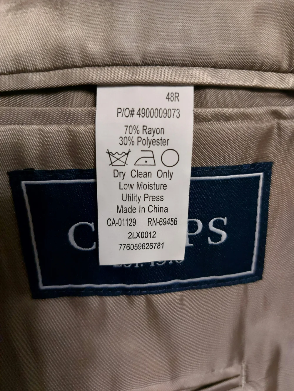 Chaps Men’s Light Taupe Blazer